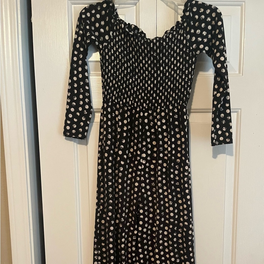 Stylish Black and White Polka Dot Kids Romper